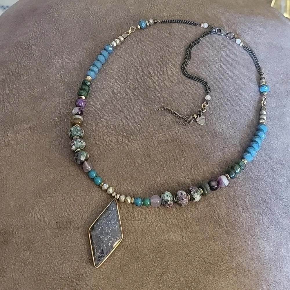 Nakamol Artisan Fluorite Beaded Crystal Festival Necklace